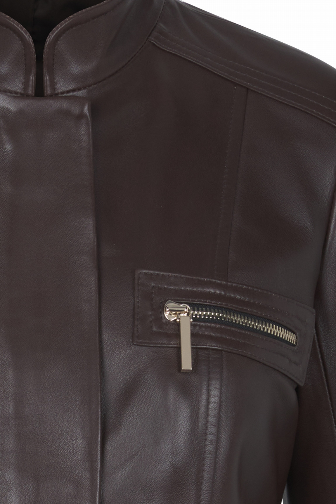 VESTE EN CUIR DROITE CINTRÉE MARRIOT WAXY