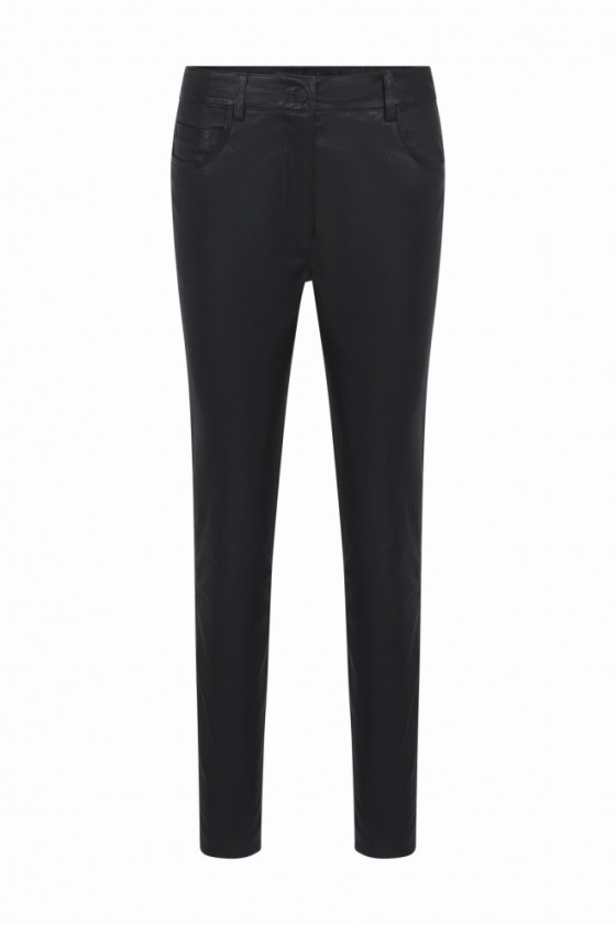 PANTALON DROIT EN CUIR STRETCH URIA