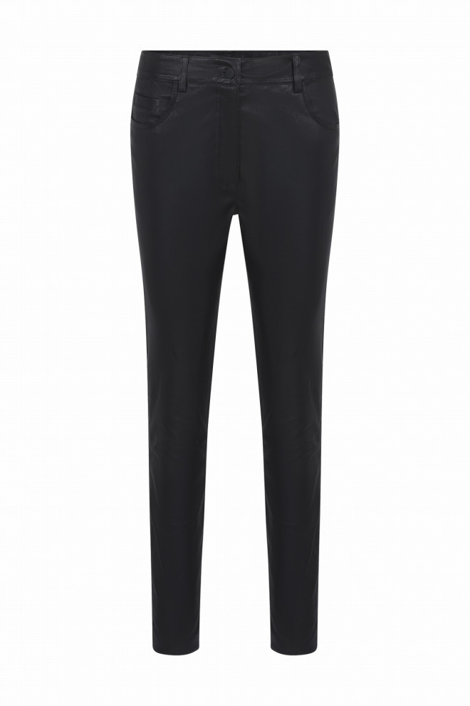 PANTALON DROIT EN CUIR STRETCH URIA