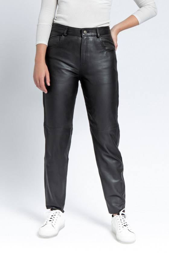 PANTALON EN CUIR TAILLE HAUTE ARMONY