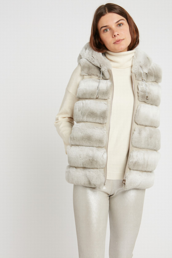 GILET REVERSIBLE EN LAPIN REX DELIZIA REX