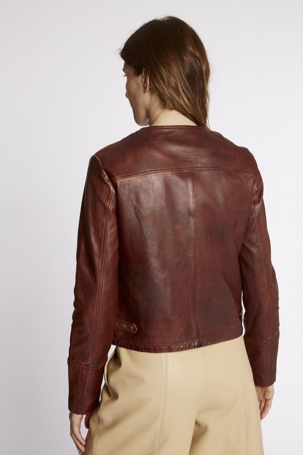 BLOUSON CUIR STYLE BOMBER OBELLA