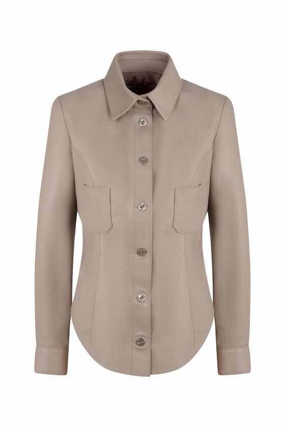 CHEMISE EN CUIR CINTREE MARCY WAXY