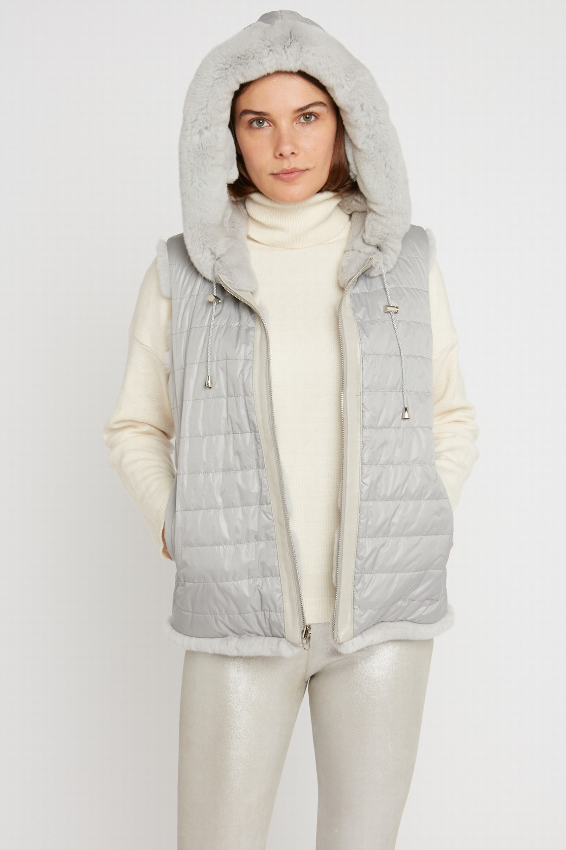 GILET REVERSIBLE EN LAPIN REX DELIZIA REX