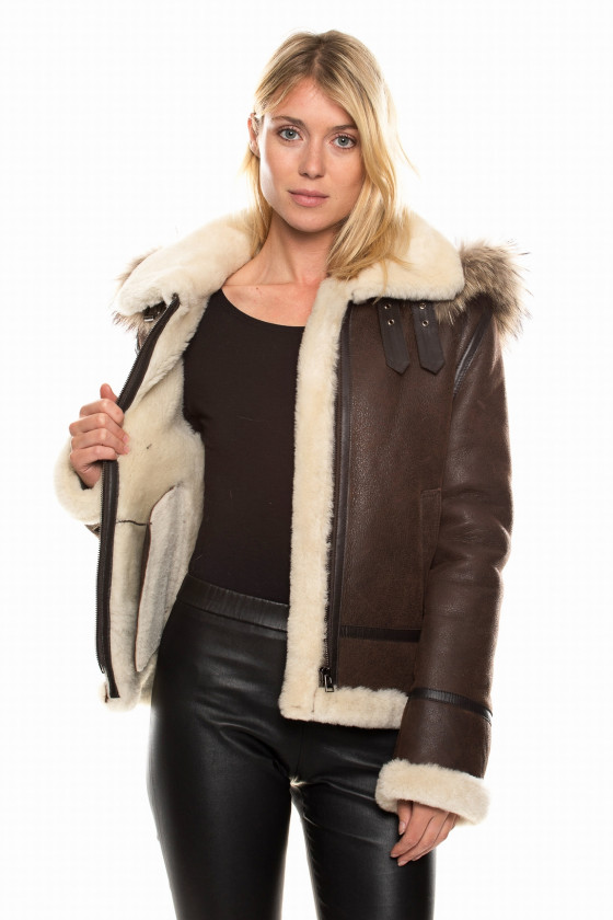 SHEARLING BOMBER JACKET BOMBARDIER F RAC