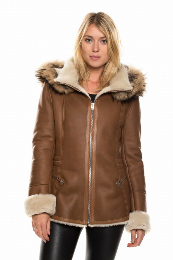 LAMB LEATHER JACKET W/ HOOD ELENA SOFT