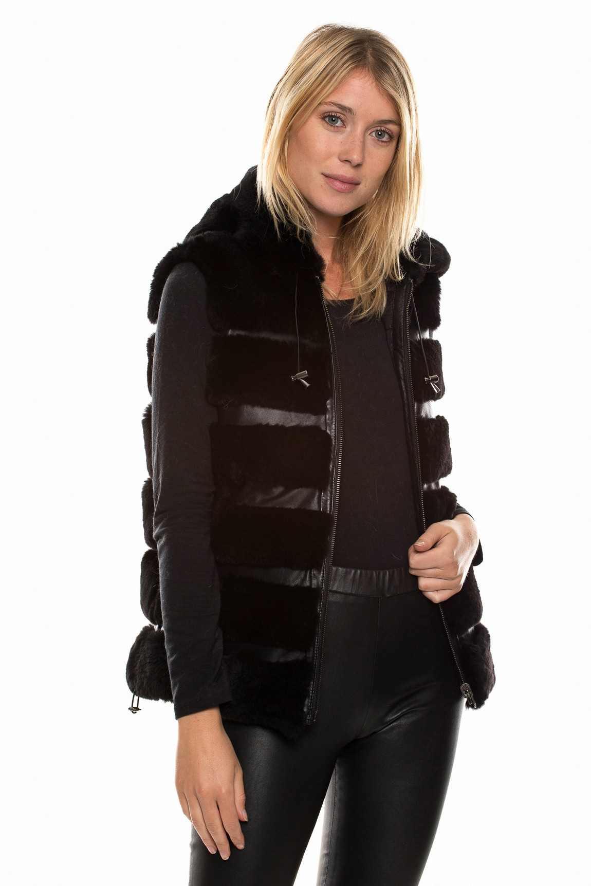 GILET REVERSIBLE EN LAPIN REX DELIZIA REX