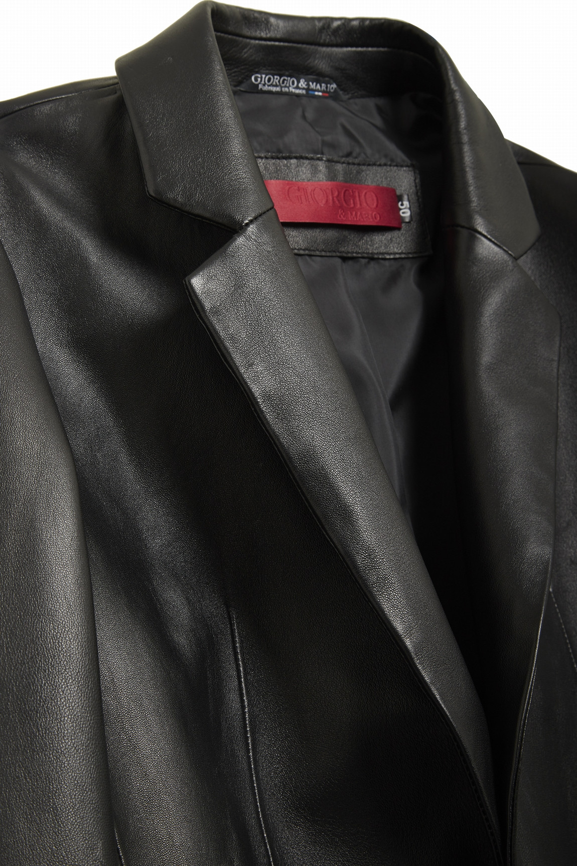 BLAZER EN CUIR AVEC 2 BOUTONS GASPARD WAXY