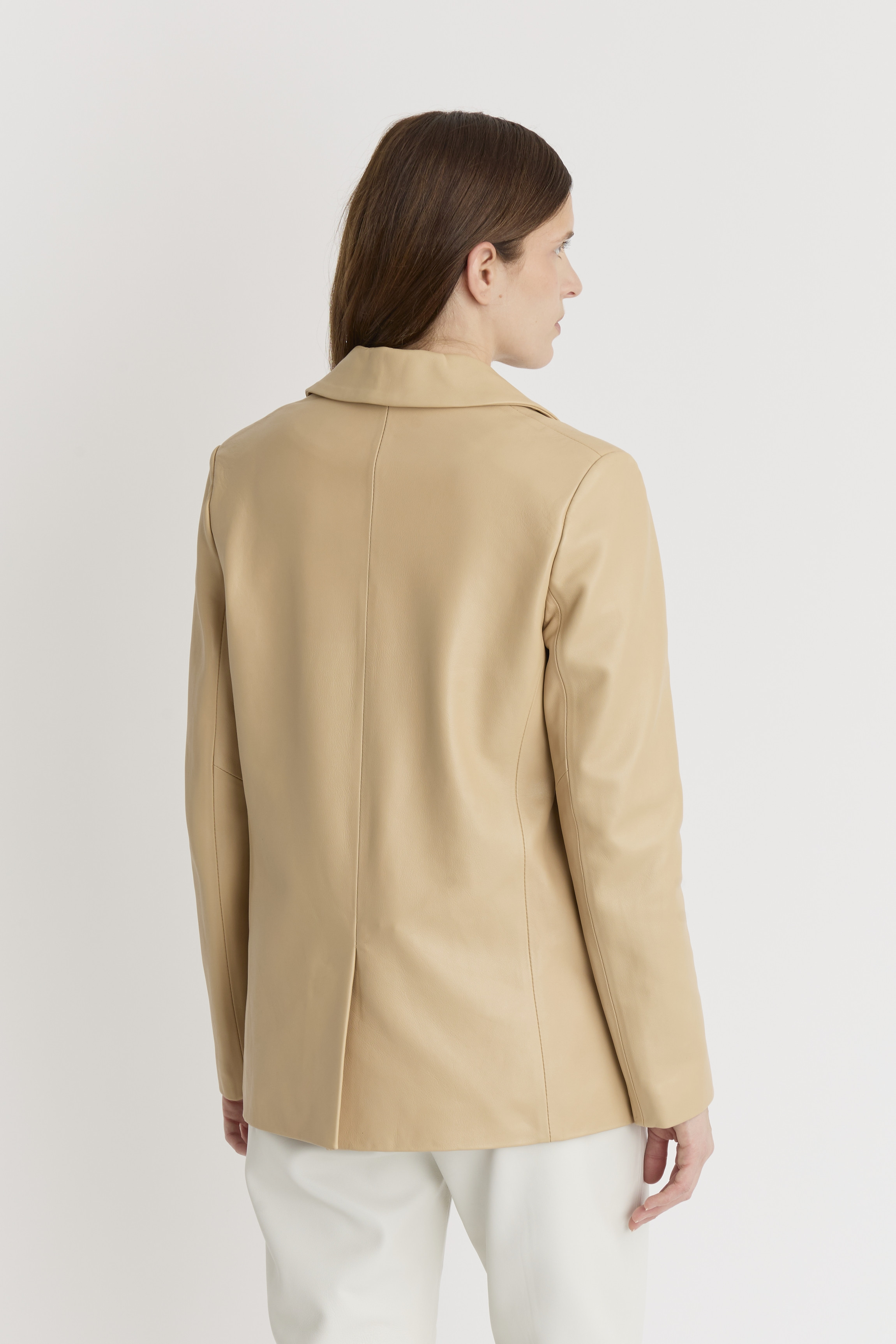 VESTE EN CUIR DROITE 2 BOUTONS HORIZON WAXY