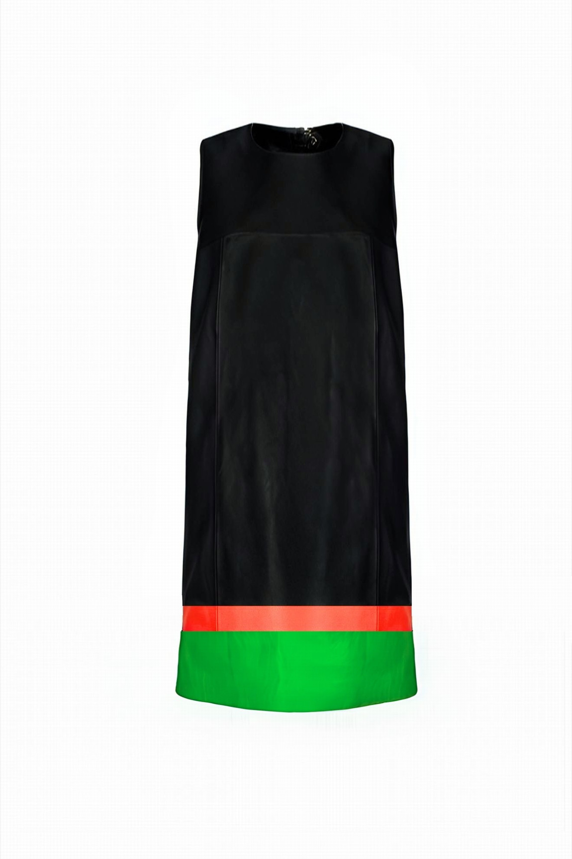 ROBE TRAPEZE EN CUIR TRICOLORE ARUBI WAXY