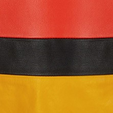 ROBE TRAPEZE EN CUIR TRICOLORE ARUBI WAXY