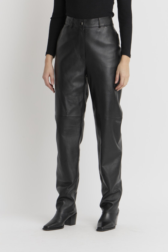 PANTALON EN CUIR POCHE CAVALIE HEMIS WAXY