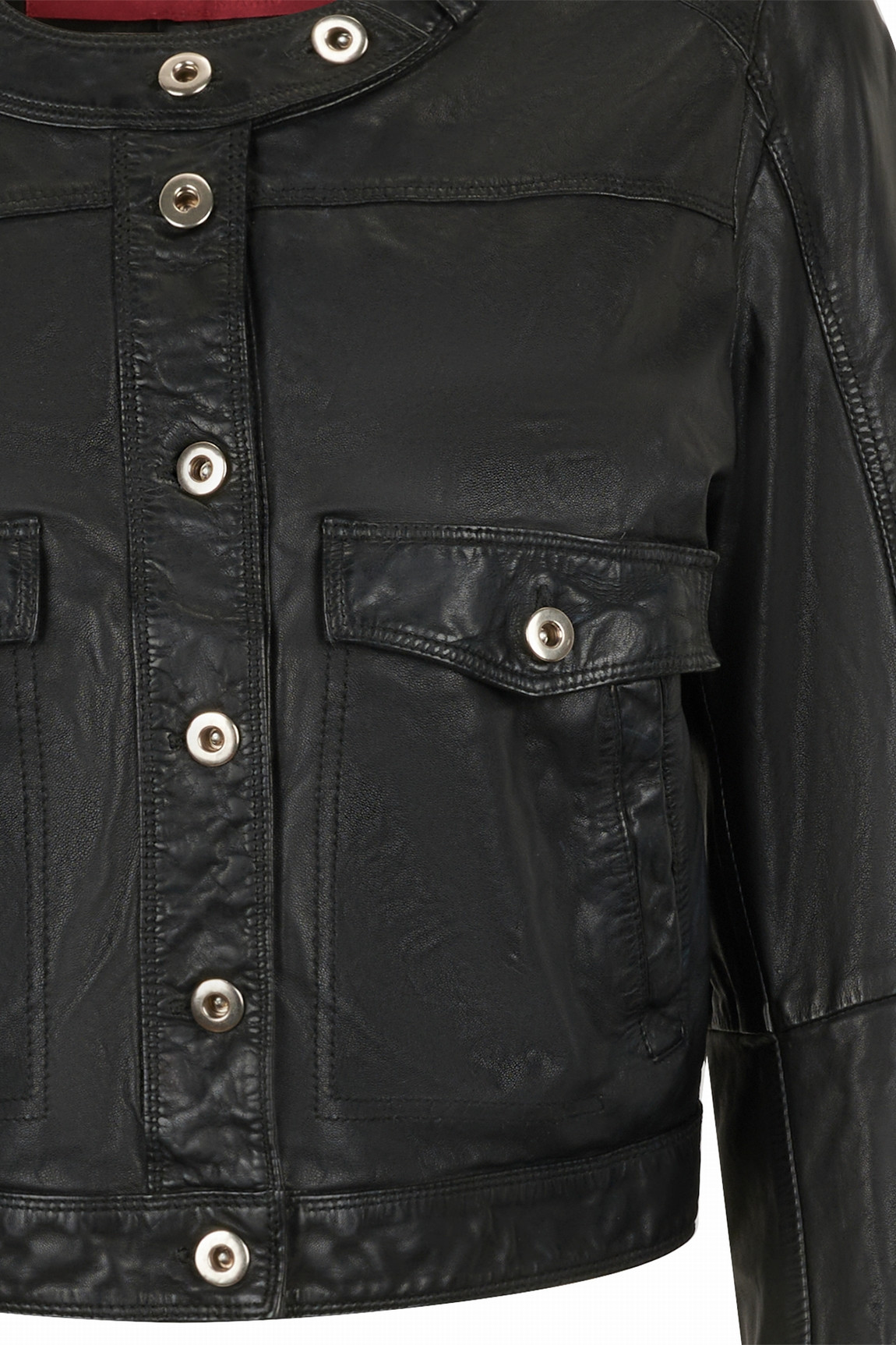 BLOUSON EN CUIR BOUTONNEE SALINA